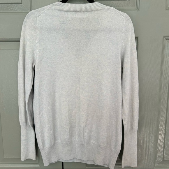J. Crew 100% Italian Cashmere Pale Seafoam V-Neck Sweater - Picture 4 of 6